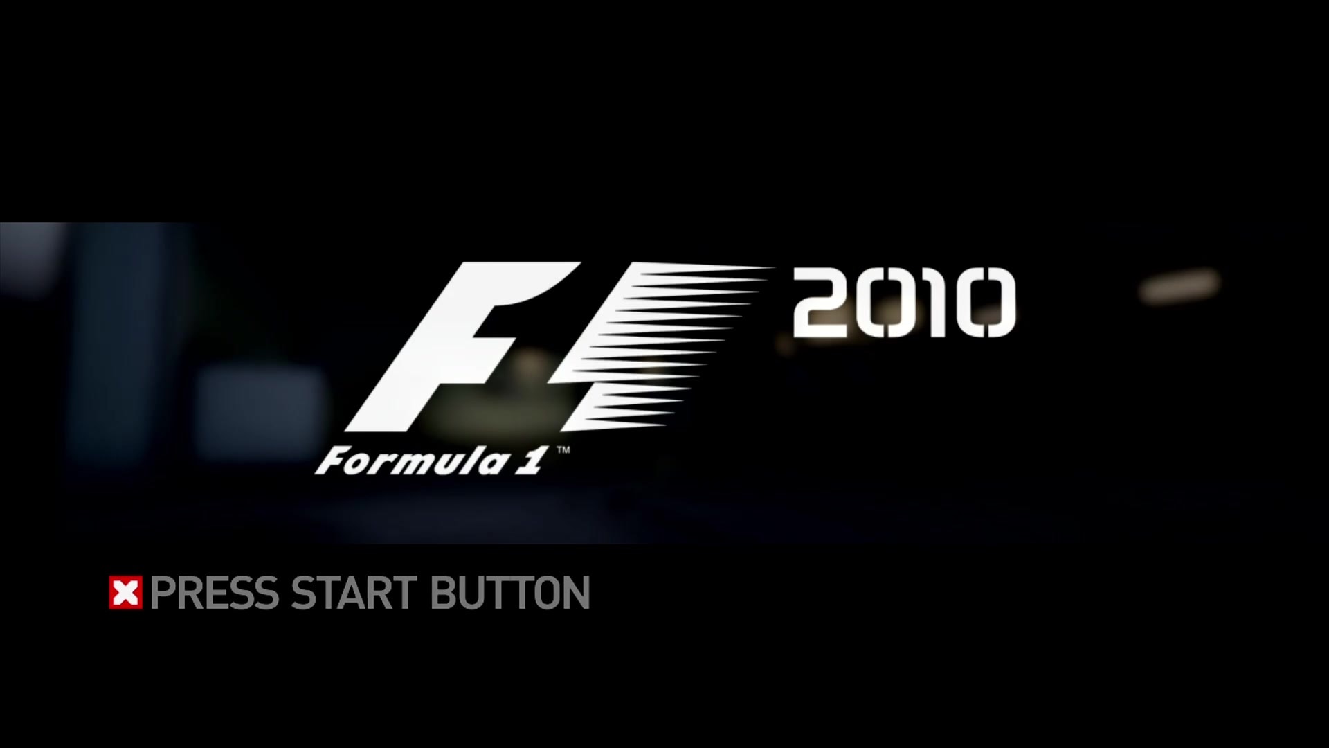 F1 2010 title screen for Xbox 360
